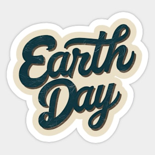 Earth Day T-Shirt | Cool Stylized Text | Earth Tones Sticker